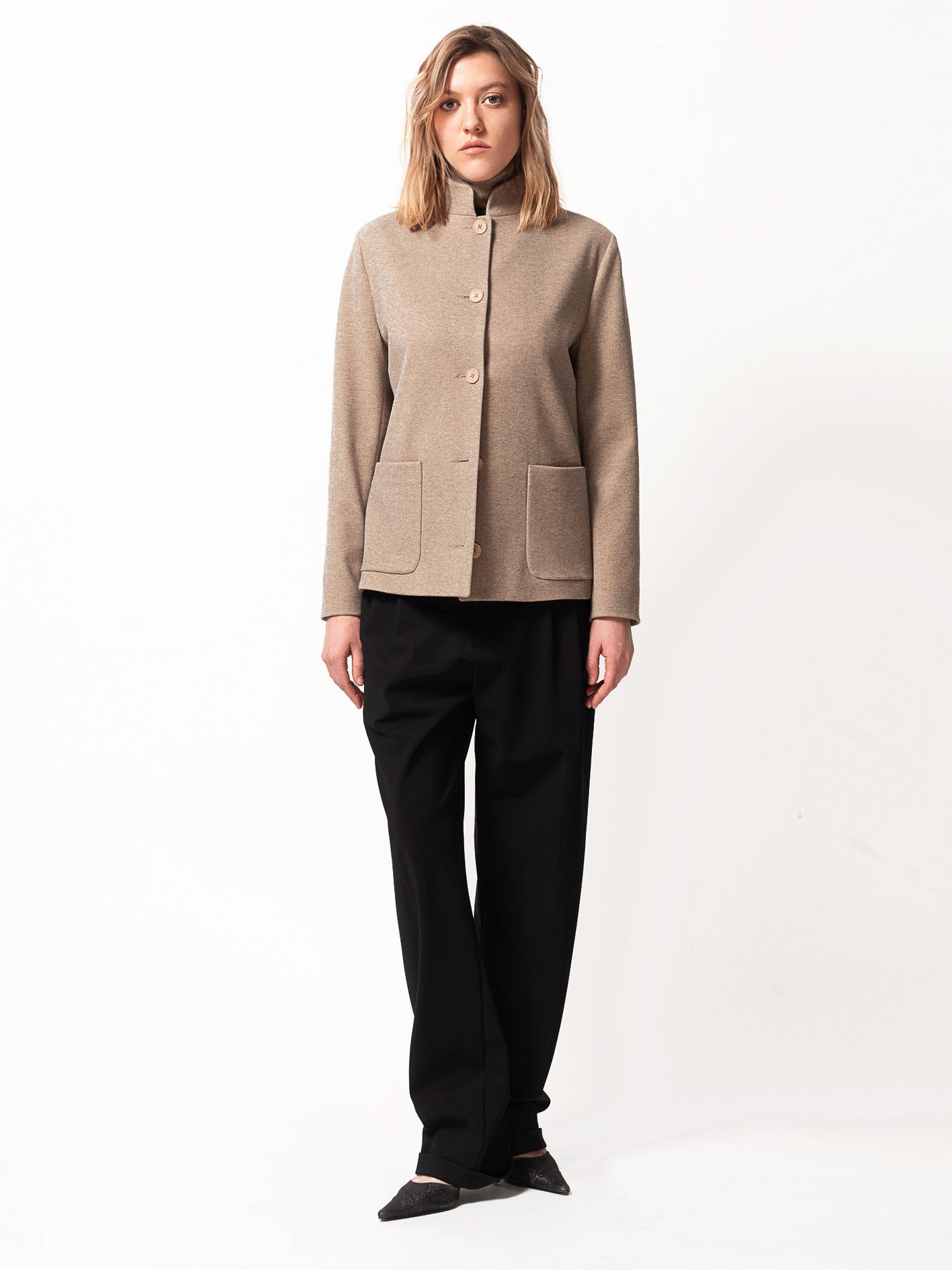 VESTE EN POLAIRE, Taupe