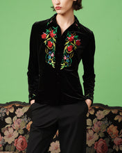Load image into Gallery viewer, VELVET FLORAL SHIRT
