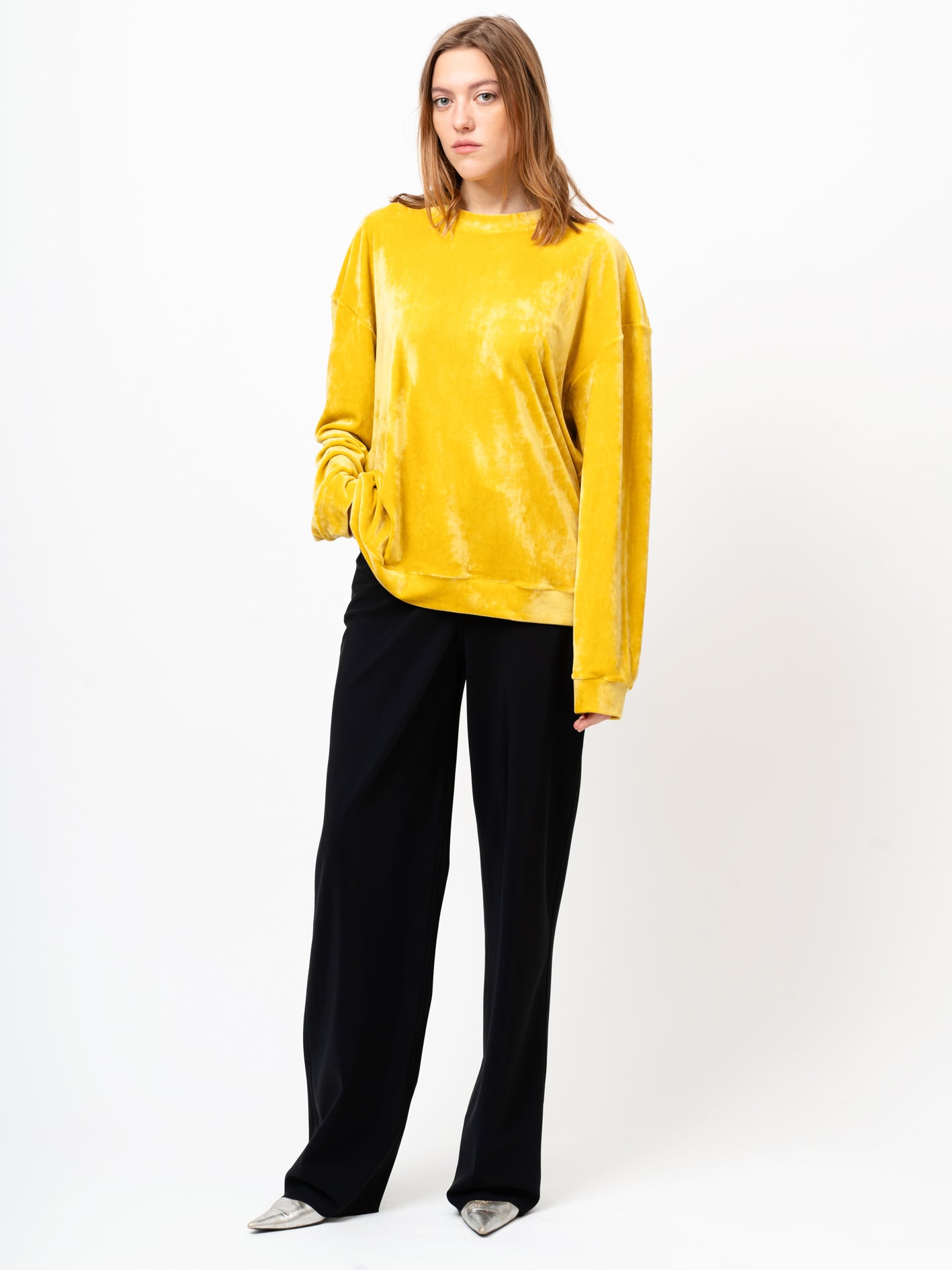 VELVET CREWNECK, Yellow