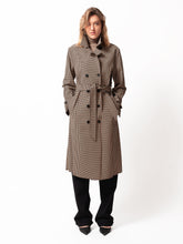 Charger l&#39;image dans la visionneuse de la galerie, TRENCH EN JERSEY, Pied-de-Poule Beige

