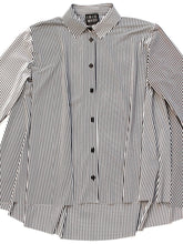 Load image into Gallery viewer, FLARED SHIRT, Navy Stripes
