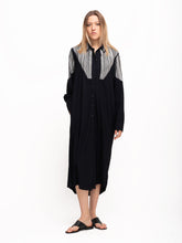 Load image into Gallery viewer, STRIPE SHIRT DRESS, Black
