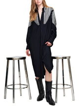 Load image into Gallery viewer, STRIPE SHIRT DRESS, Black
